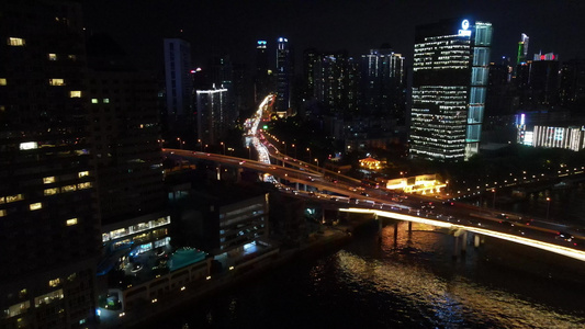 广州夜景江湾大桥视频