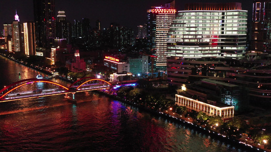 广州夜景写字楼视频