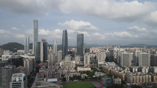 东莞市中心高楼群航拍视频