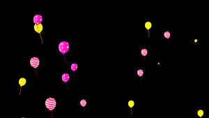 4K气球升空动画漂浮元素19秒视频