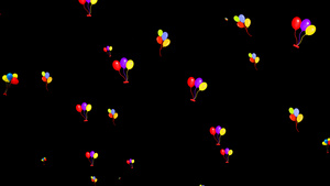 4K气球升空动画漂浮元素19秒视频