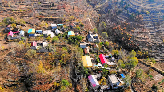 初冬山村小景视频