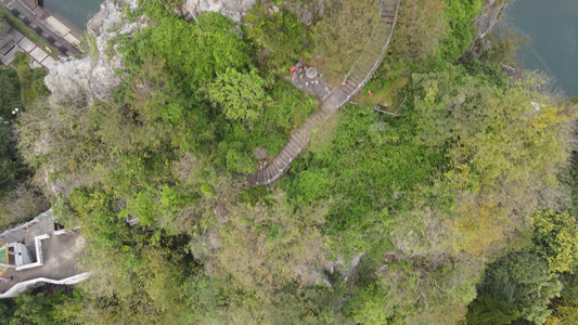 航拍广西桂林叠彩伏波山5A景区视频