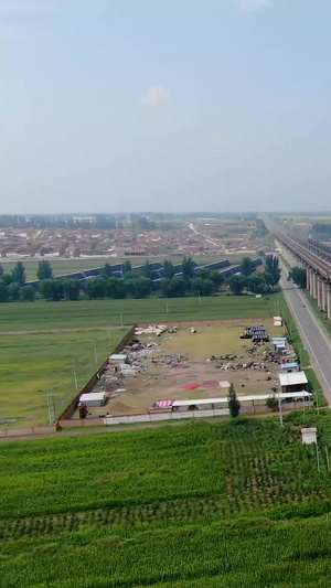 航拍火车铁路高架桥交通工具113秒视频