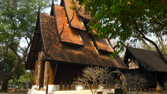 泰国清莱地标黑庙实拍合集视频