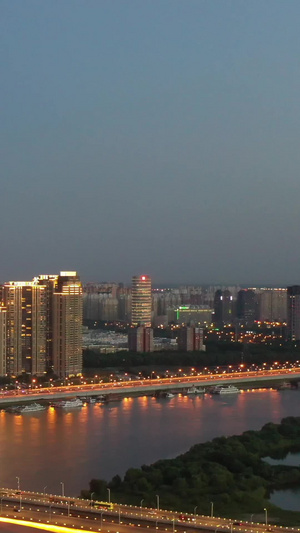 哈尔滨富力中心夜景航拍视频黑龙江33秒视频