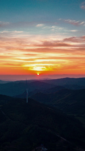 自然风光日落晚霞夕阳航拍移动延时视频