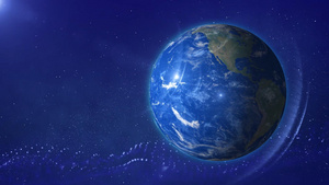 蓝色地球旋转科技感星空宇宙大气背景视频元素19秒视频