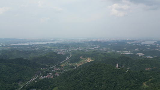 航拍湖北黄石东方山景区视频