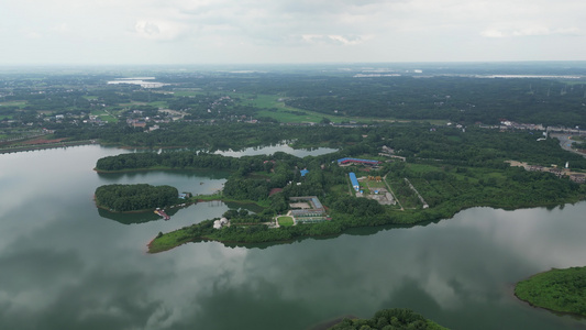 4K航拍湖南 常德清水湖旅游区4A景区视频