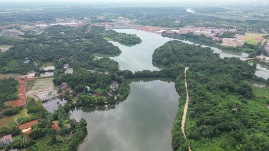 4K航拍湖南 常德清水湖旅游区4A景区视频