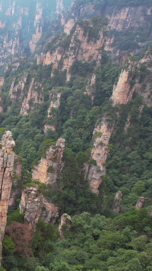 航拍湖南5A级旅游张家界景区连绵山峰自然风光素材自然素材58秒视频