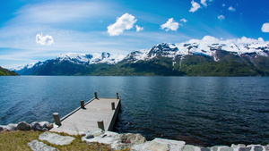 清澈碧蓝的湖水景色风景15秒视频