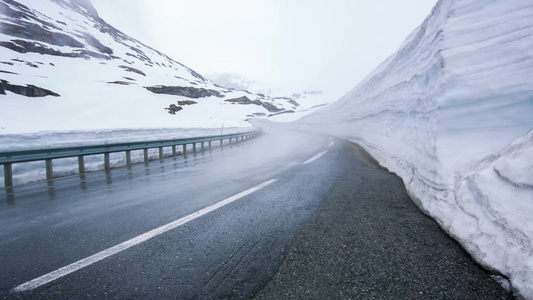 高雪白色山地公路视频