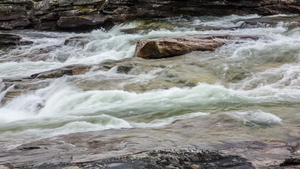 挪威的河水流动和石头12秒视频