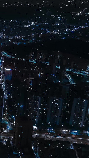 城市都市夜间延时摄影黑冰色调科技感11秒视频