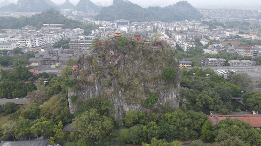 广西桂林独秀峰王府5A景区航拍视频视频