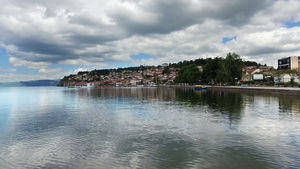 奥赫里德市和奥赫里德湖在美丽的马塞多尼亚共和国21秒视频