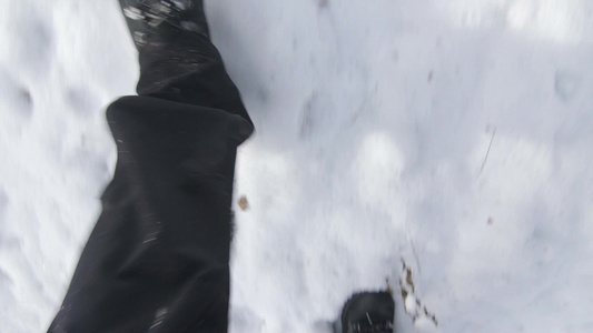 在雪地中行走视频