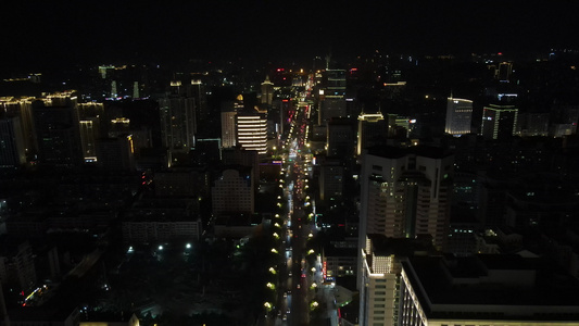 航拍福建福州城市夜景灯光视频
