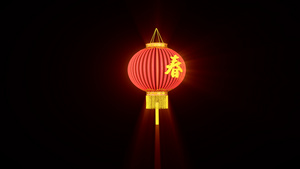 中国风古典春字灯笼旋转展示（循环）8秒视频