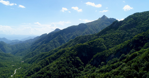 秦岭光头山脚下航拍视频