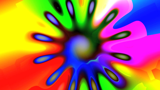在彩色明亮的背景上旋转成一朵花视频