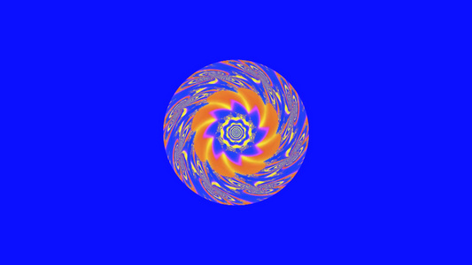 蓝色背景正在接近和旋转就像一个螺旋星系视频