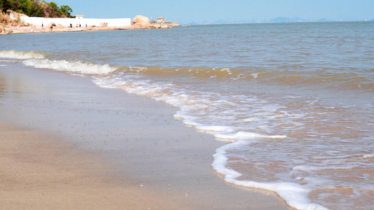 夏天大海沙滩海浪浪花视频