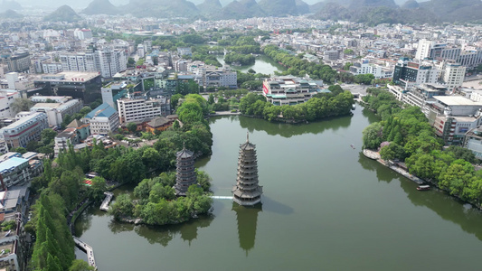 广西桂林旅游景区山水风光航拍视频