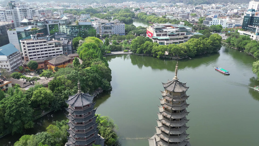 广西桂林旅游景区山水风光航拍视频