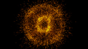 球形金色粒子爆散3秒视频