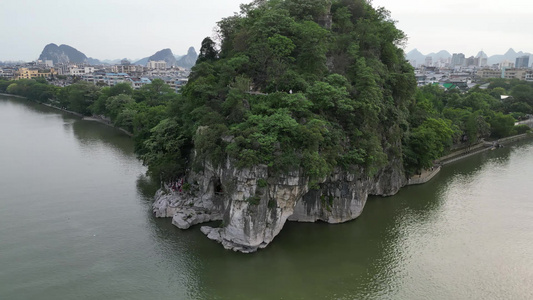 广西桂林象鼻山5A景区航拍视频