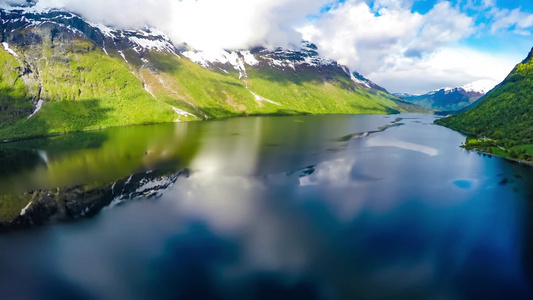 来自美丽的自然挪威航拍录像视频