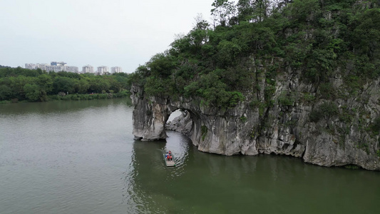 广西桂林象鼻山5A景区航拍视频