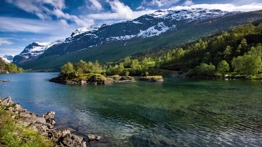 来自美丽的自然挪威的空镜视频