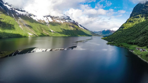 自然景观航拍湖泊优美9秒视频