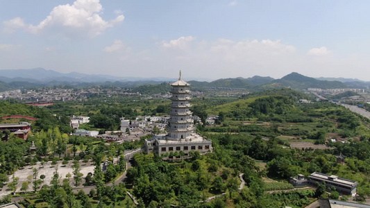 贵州贵阳大兴国寺航拍视频