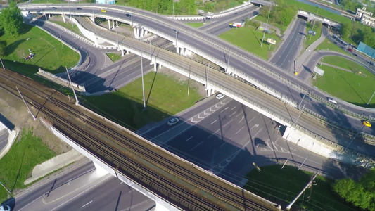 高速公路交叉十字路口视频