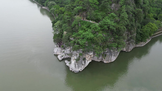 广西桂林象鼻山5A景区航拍视频