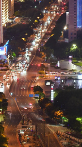 深圳深南东路车流夜景道路交通视频