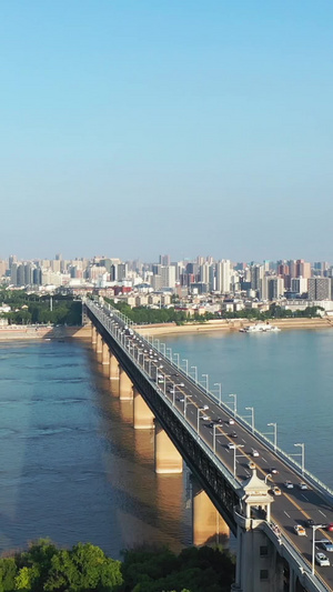 航拍风光城市旅游地标建筑立体交通桥梁道路长江江景风景素材城市素材39秒视频