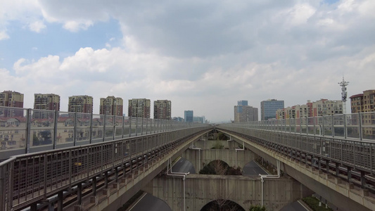 火车窗外风景交通实拍 视频