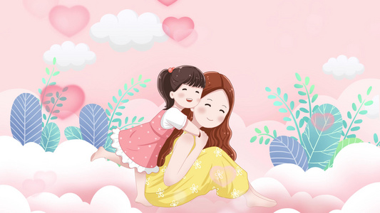 4K温馨粉色母亲节背景视频视频