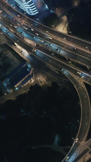 上海龙柱高架夜景城市立交桥18秒视频