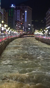 甘孜川西旅游康定溜溜城夜景甘孜藏族自治州视频