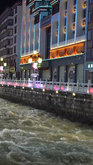 甘孜川西旅游康定溜溜城夜景甘孜藏族自治州25秒视频