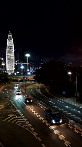 深圳南山城市主干道的车流延时竖屏竖版本视频视频