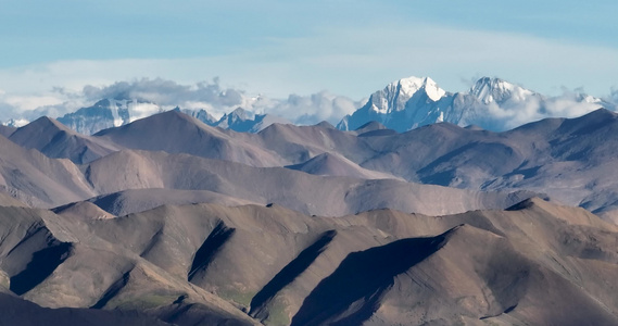 航拍西藏定日县珠峰自然风光视频