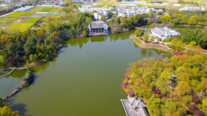 鲍家花园湖泊5A景区环绕航拍4K40秒视频